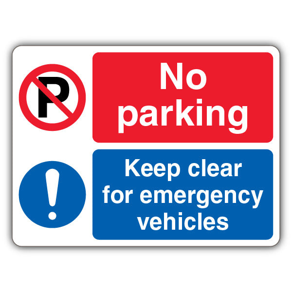 No Parking/Emergency Vehicles – Dual Symbol – Landscape