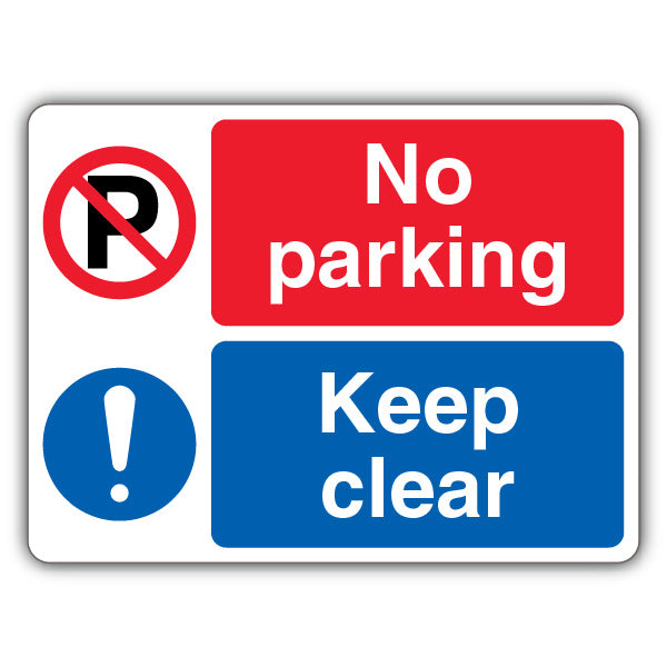 No Parking Keep Clear – Dual Symbol – Landscape