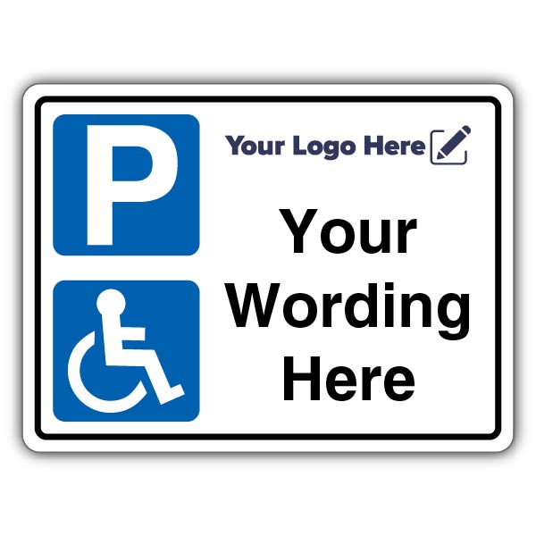 Dual Symbol Parking & Disabled Parking Large Landscape – Add Your Logo