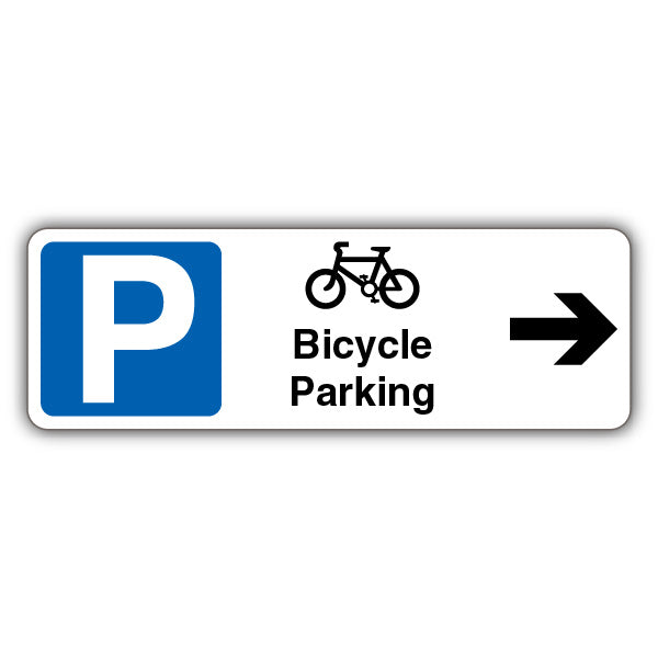 Bicycle Parking – Black Bicycle/Mandatory Parking – Arrow Right