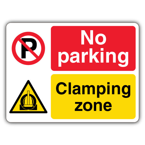 No Parking Clamping Zone – Dual Symbol – Landscape