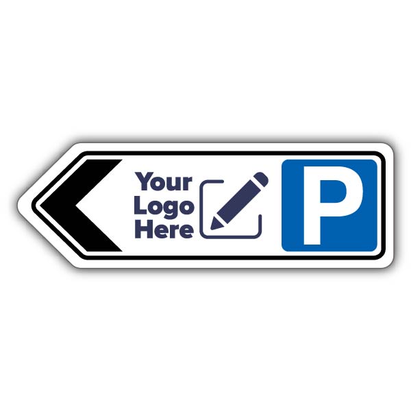 Parking Icon Landscape Shaped Sign Arrow Left – Add Your Logo