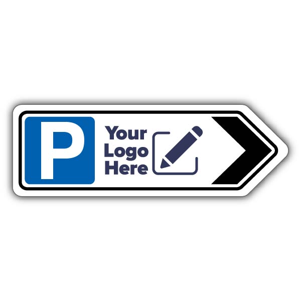 Parking Icon Landscape Shaped Sign Arrow Right – Add Your Logo