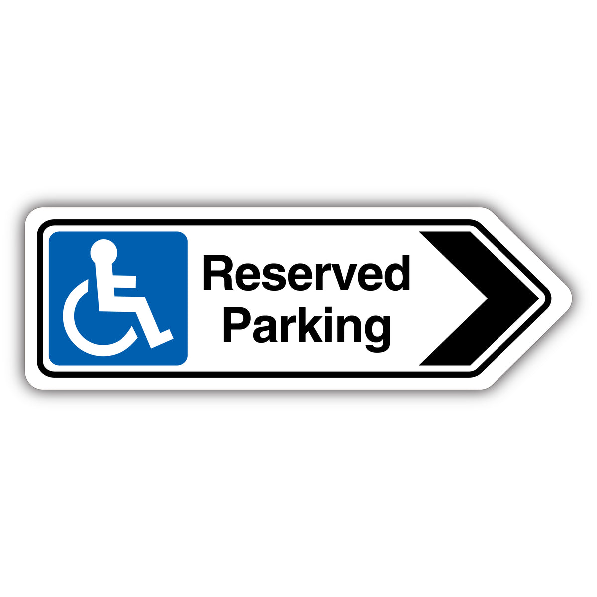 Reserved Parking Arrow Right – Shaped Sign