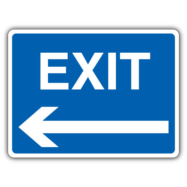 Exit – Blue Arrow Left