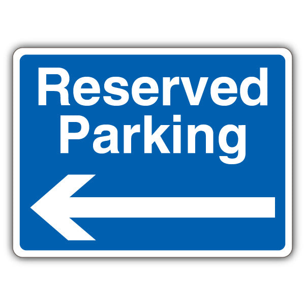 Reserved Parking – Blue Arrow Left