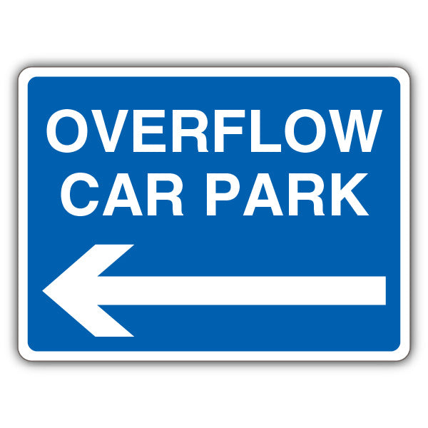 Overflow Car Park – Blue Arrow Left