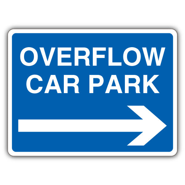 Overflow Car Park – Blue Arrow Right