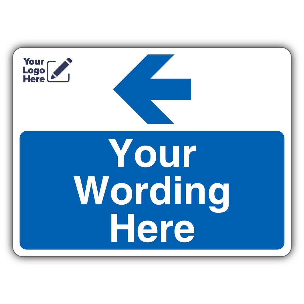 Custom Logo – Blue Parking – Arrow Left – Landscape