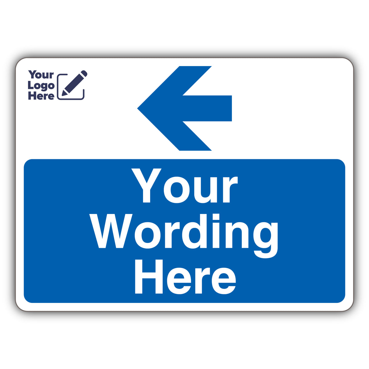 Custom Logo – Blue Parking – Arrow Left – Landscape