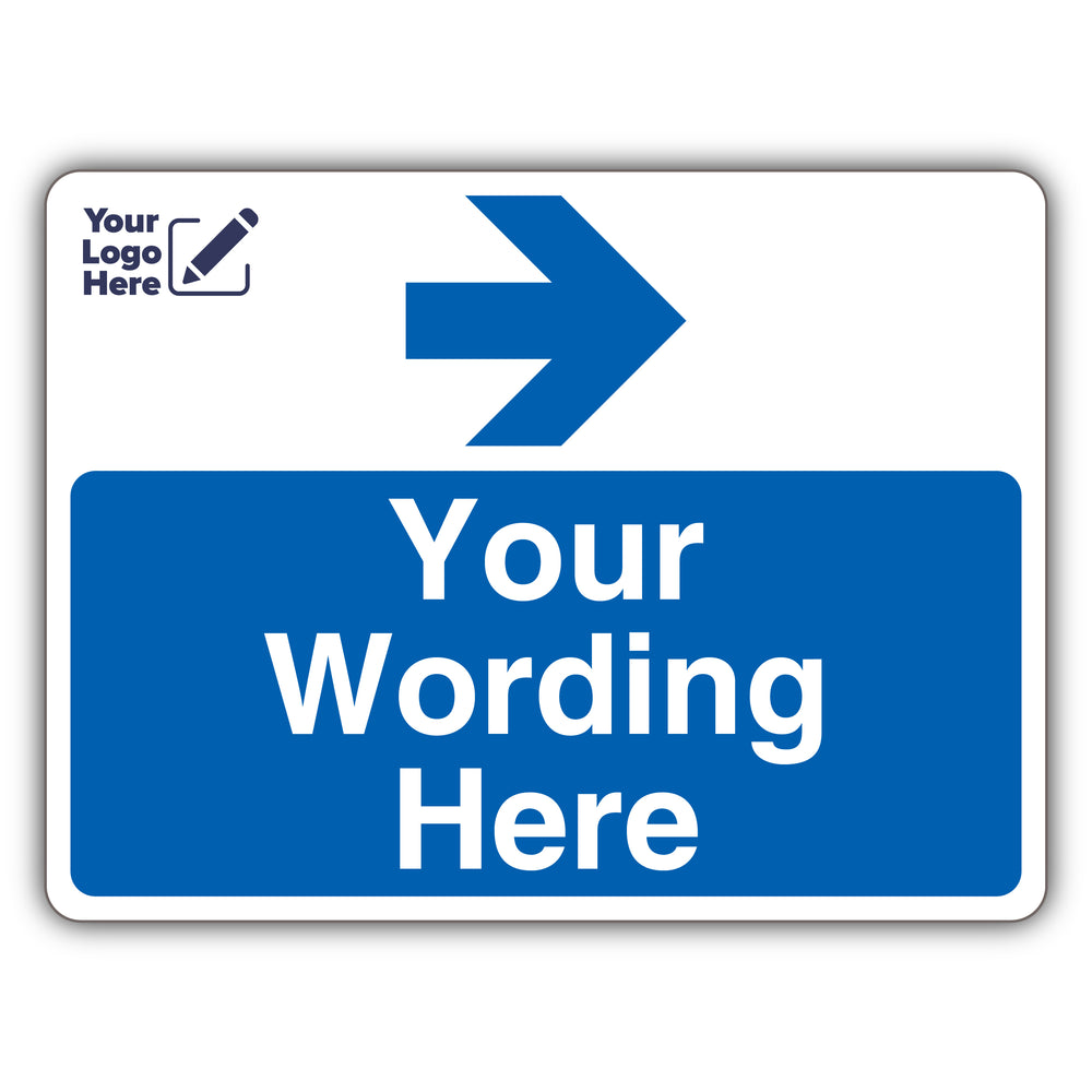 Custom Logo – Blue Parking – Arrow Right – Landscape