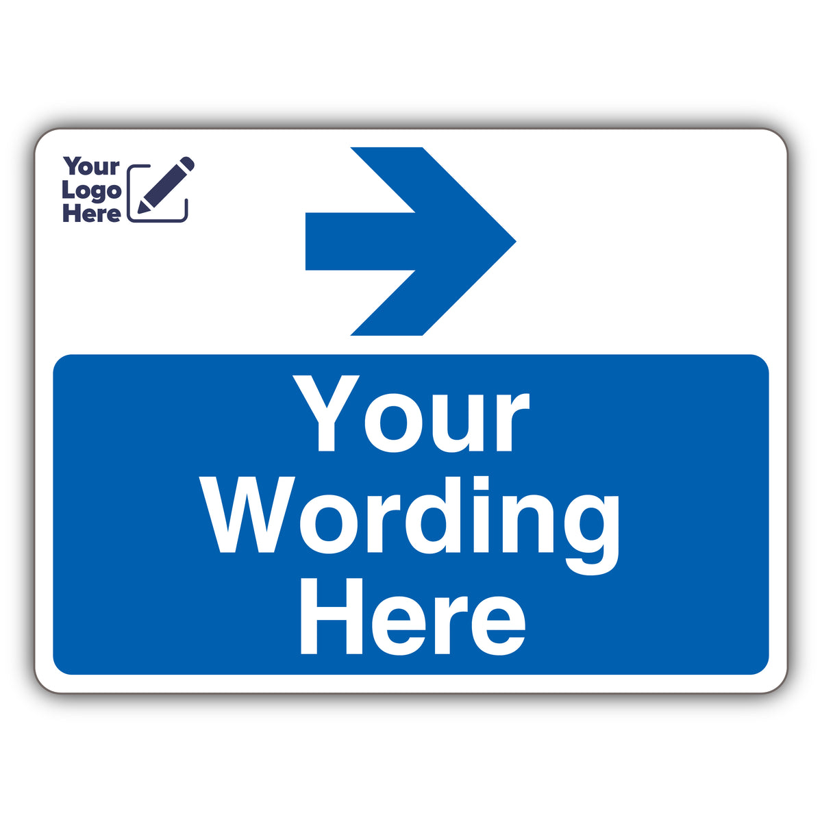 Custom Logo – Blue Parking – Arrow Right – Landscape