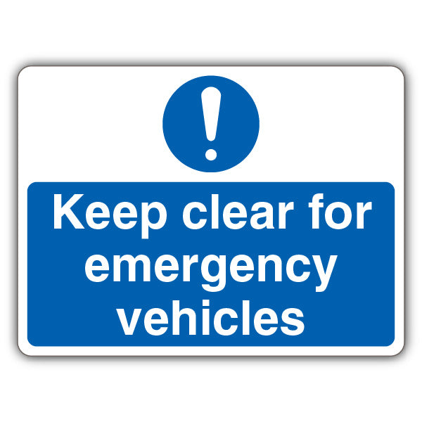 Keep Clear For Emergency Vehicles – Mandatory Exclamation Point