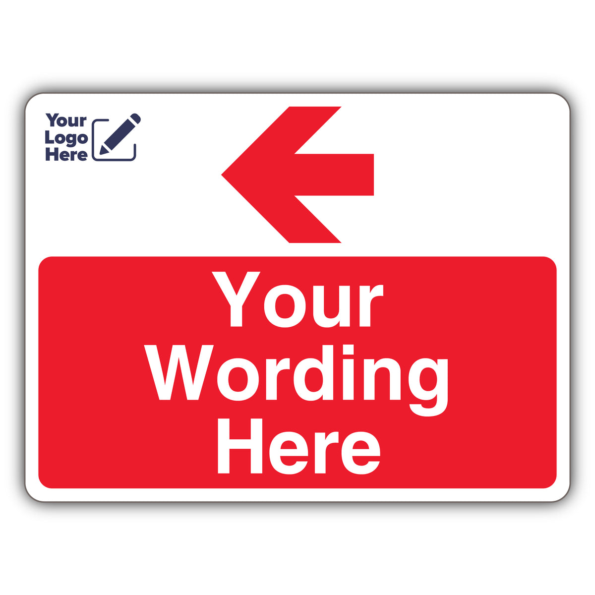 Custom Logo – Red Parking – Arrow Left – Landscape