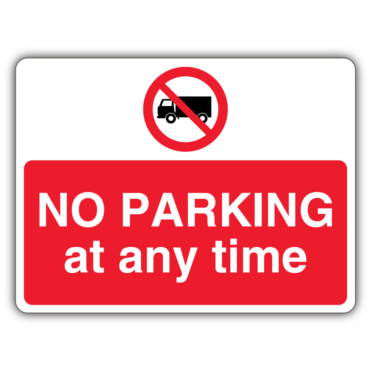 No Parking At Any Time – Prohibition Symbol With Lorry