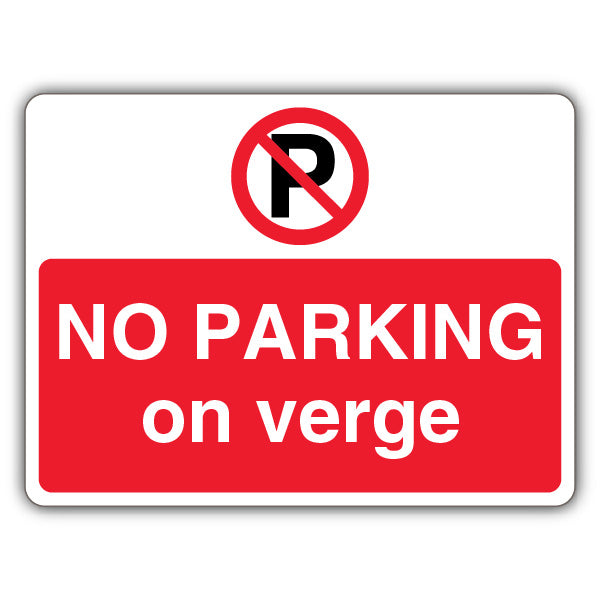 No Parking On Verge – Prohibition Symbol With ‘P’ – Landscape