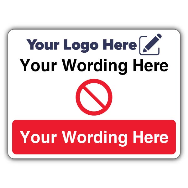 Custom Text Prohibition Icon Large Landscape – Add Your Logo