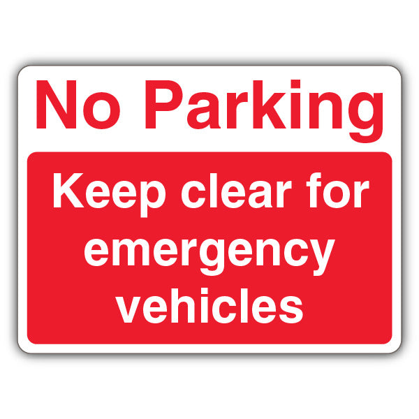 No Parking Keep Clear For Emergency Vehicles – Landscape