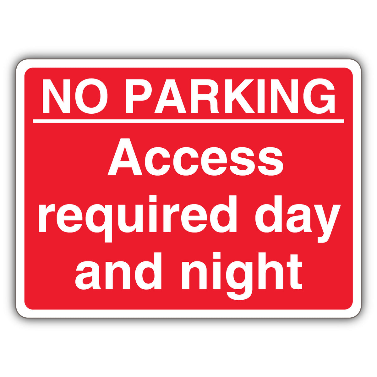 No Parking Access Required Day And Night – Red Landscape
