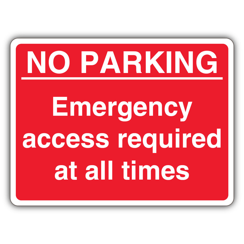No Parking Emergency Access Required At All Times – Red Landscape