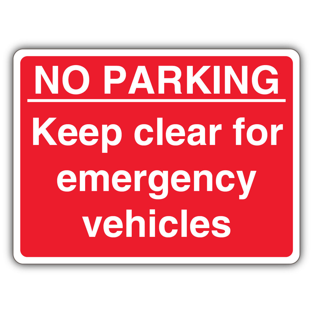 No Parking Keep Clear For Emergency Vehicles – Red Landscape
