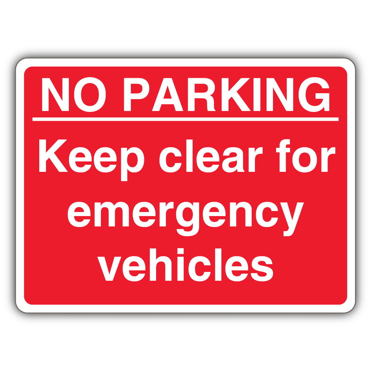 No Parking Keep Clear For Emergency Vehicles – Red Landscape