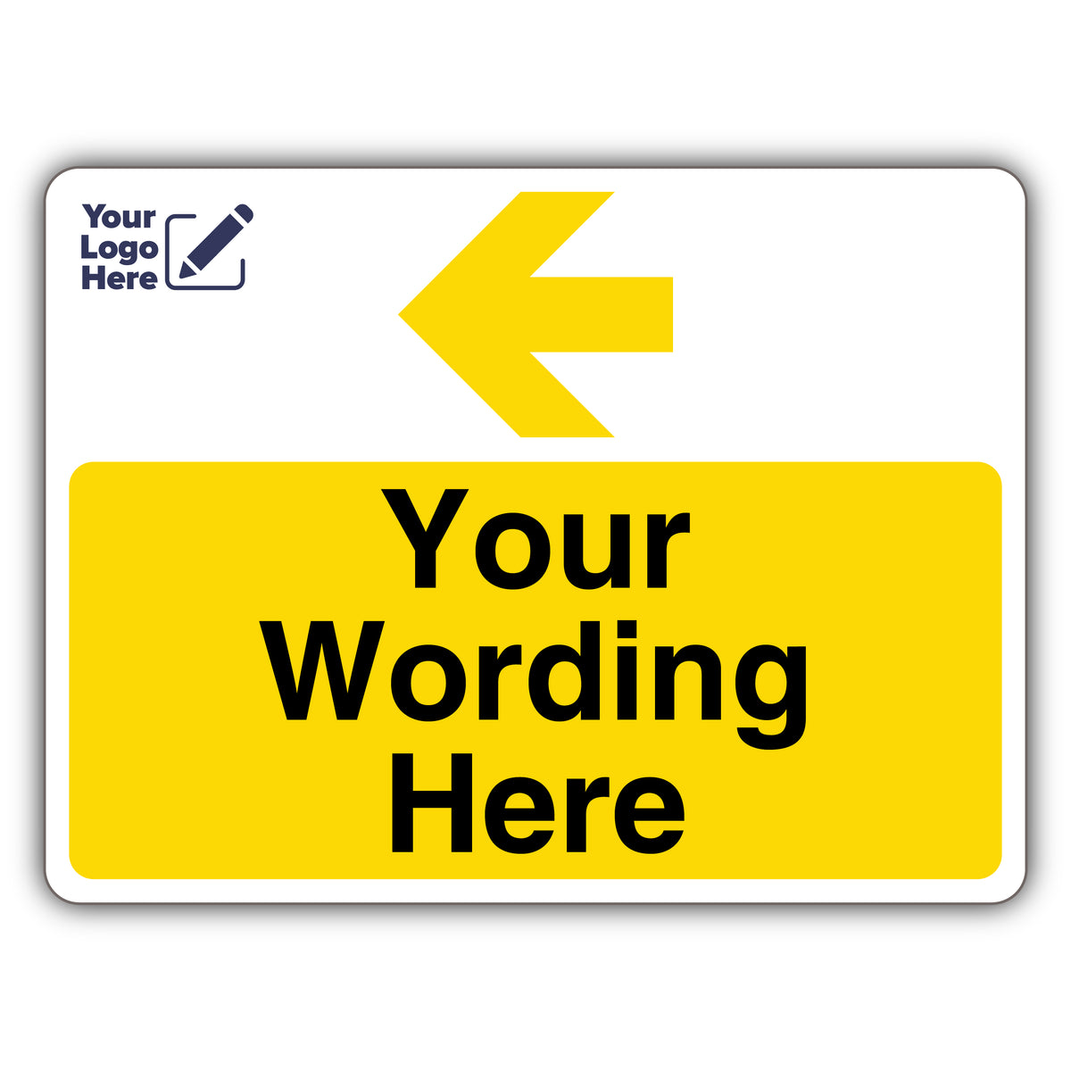 Custom Logo – Yellow Parking – Arrow Left – Landscape