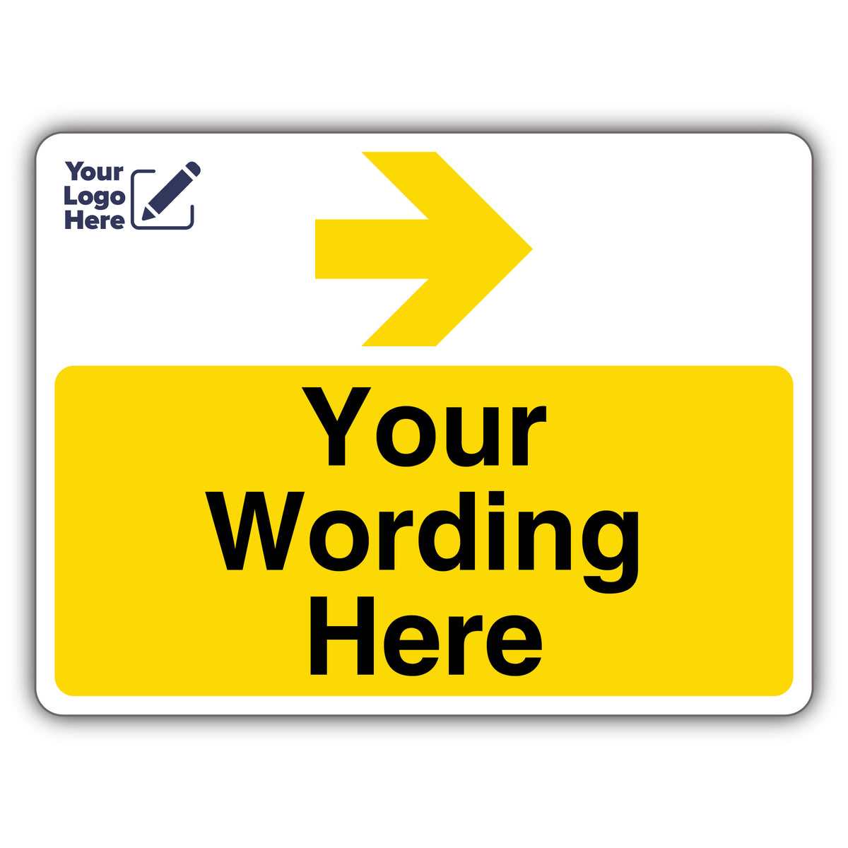 Custom Logo – Yellow Parking – Arrow Right – Landscape