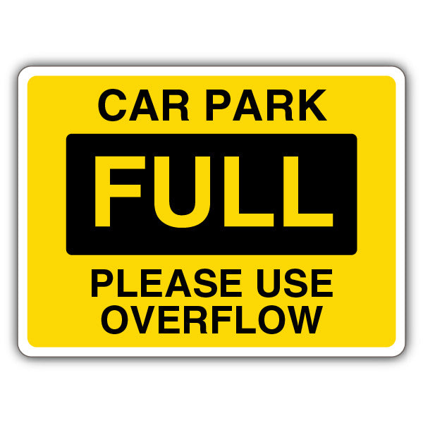Car Park Full with Black Text Box