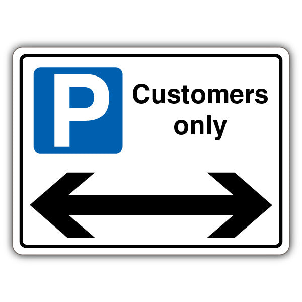 Customers Only – Mandatory Blue Parking – Arrow Left/Right – Landscape