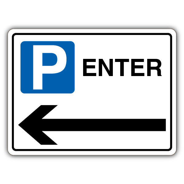 Enter – Mandatory Blue Parking – Arrow Left – Landscape