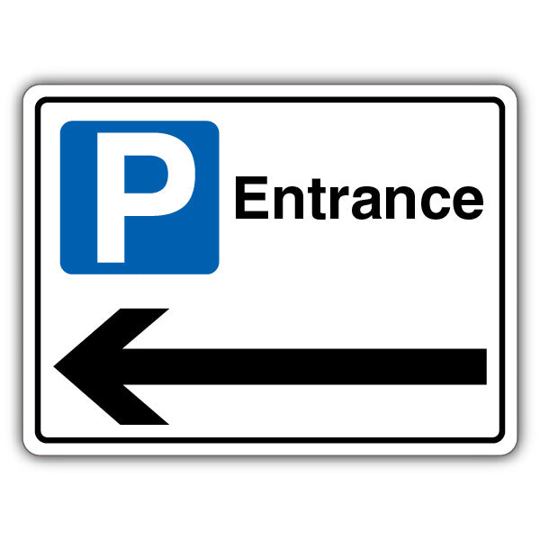 Entrance – Mandatory Blue Parking – Arrow Left