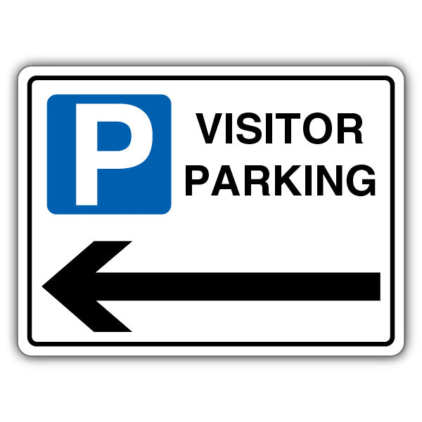 Visitor Parking – Mandatory Blue Parking – Arrow Left – Landscape