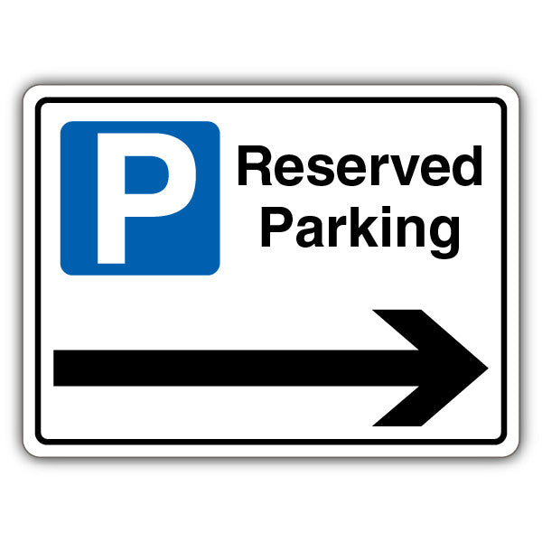 Reserved Parking – Blue Parking – Arrow Right – Landscape