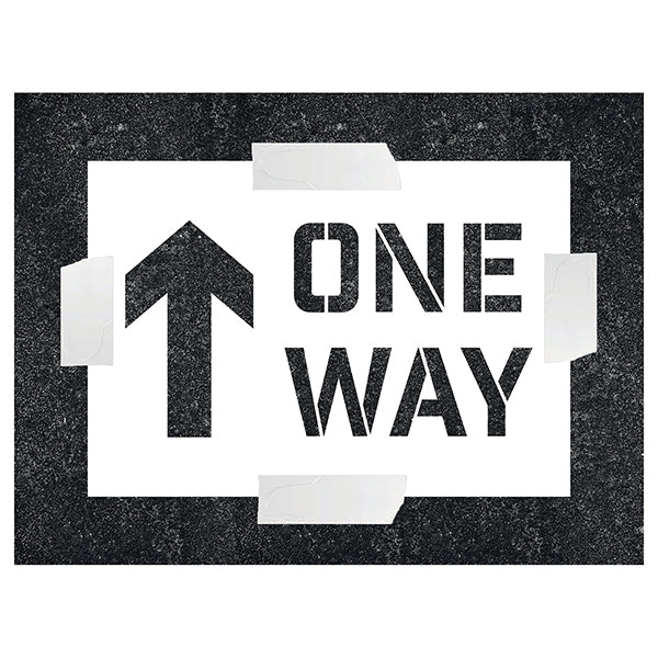 One Way With Arrow Ahead – Stencil