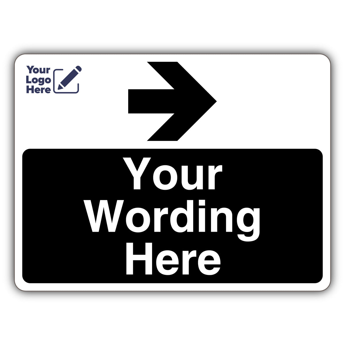 Custom Logo – Black Parking – Arrow Right – Landscape
