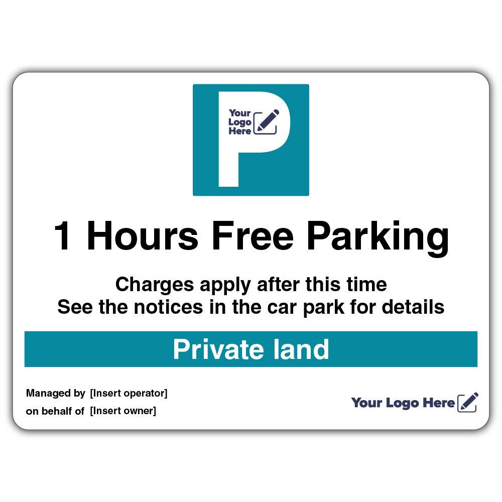 1 Hour Free Parking – Landscape Bold