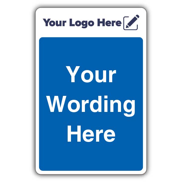 Blue Custom Text – Add Your Logo