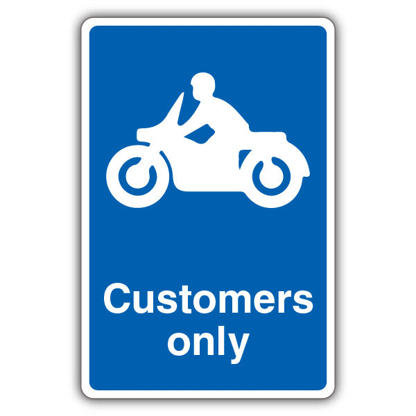 Customers Only – Mandatory Motorcycle Parking – Blue