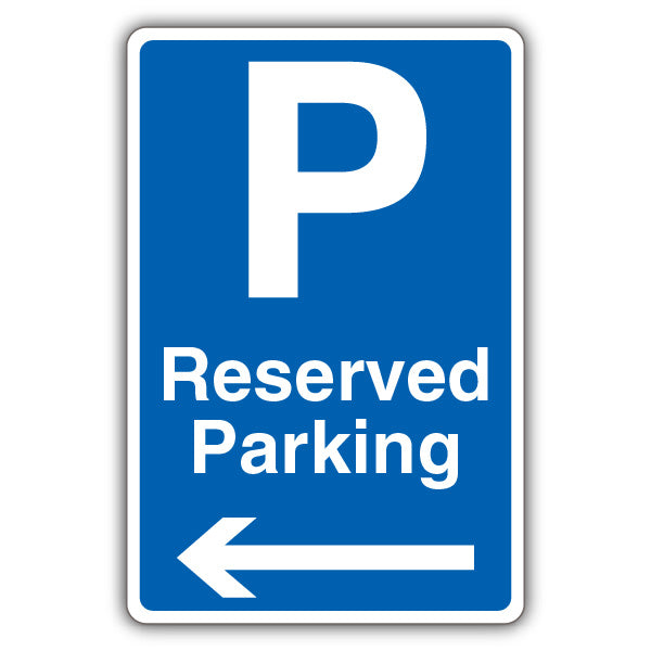 Reserved Parking – Blue Parking – Blue Arrow Left