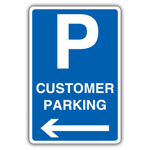 Customer Parking – Mandatory Blue Parking – Blue Arrow Left