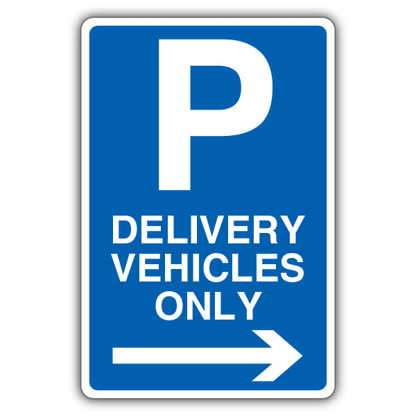 Delivery Vehicles Only – Mandatory Blue Parking – Arrow Right