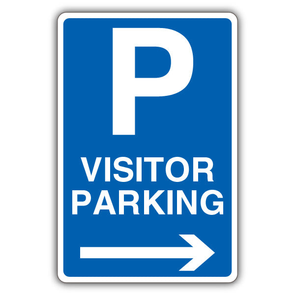 Visitor Parking – Mandatory Blue Parking – Blue Arrow Right