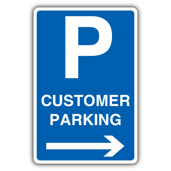 Customer Parking – Mandatory Blue Parking – Blue Arrow Right