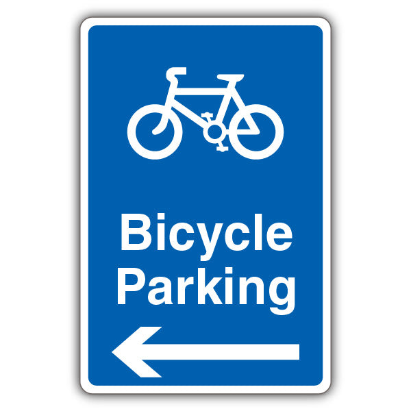 Bicycle Parking – Blue Arrow Left