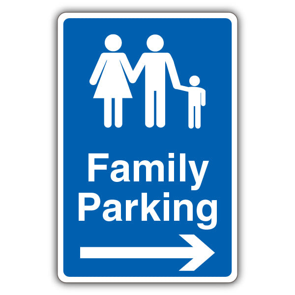 Family Parking – Blue Arrow Right