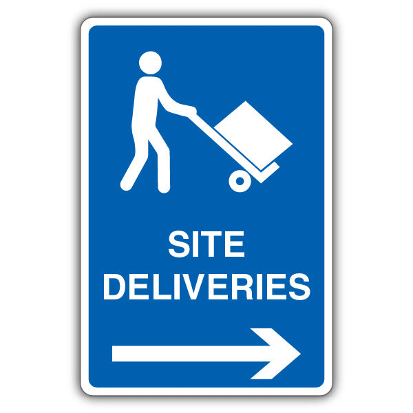 Site Deliveries – Mandatory Loading Vehicle – Blue Arrow Right