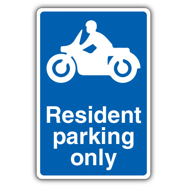Resident Parking Only – Mandatory Motorcycle Parking – Blue