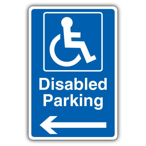 Disabled Parking – Blue Arrow Left