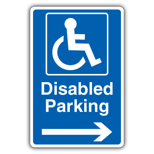 Disabled Parking – Blue Arrow Right